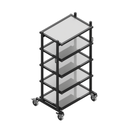 Carrello per Contenitori Euro 60x40 Nero
